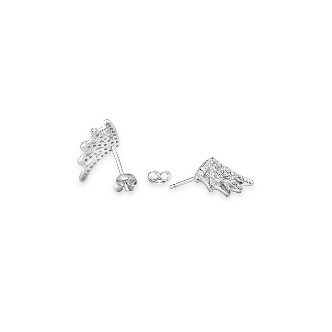 0.41 Cts White Diamond Stud Earring in 14K White Gold