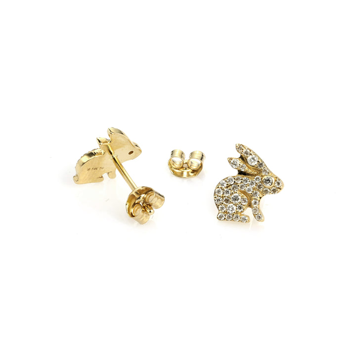 0.3 Cts White Diamond Earring in 14K Yellow Gold