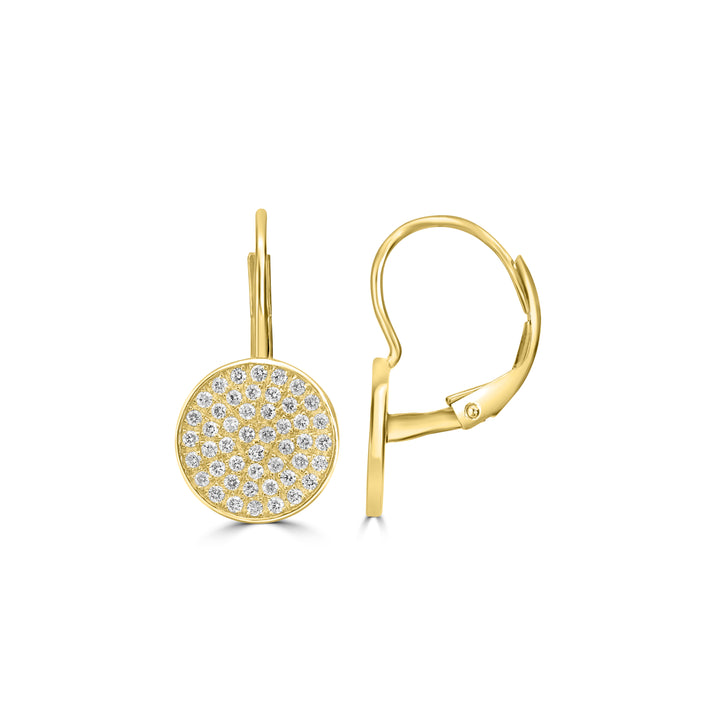 0.56 Cts White Diamond Dangle Earring in 14K Yellow Gold