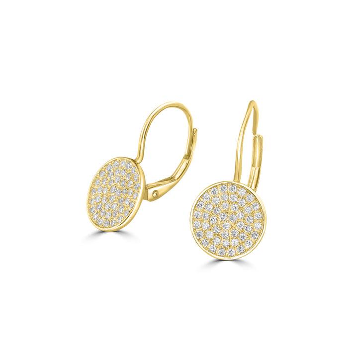 0.56 Cts White Diamond Dangle Earring in 14K Yellow Gold