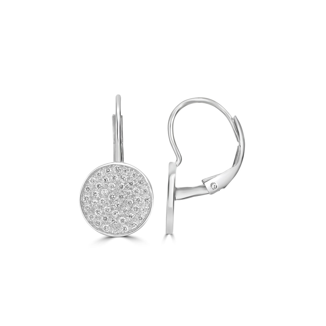 0.56 Cts White Diamond Dangle Earring in 14K White Gold