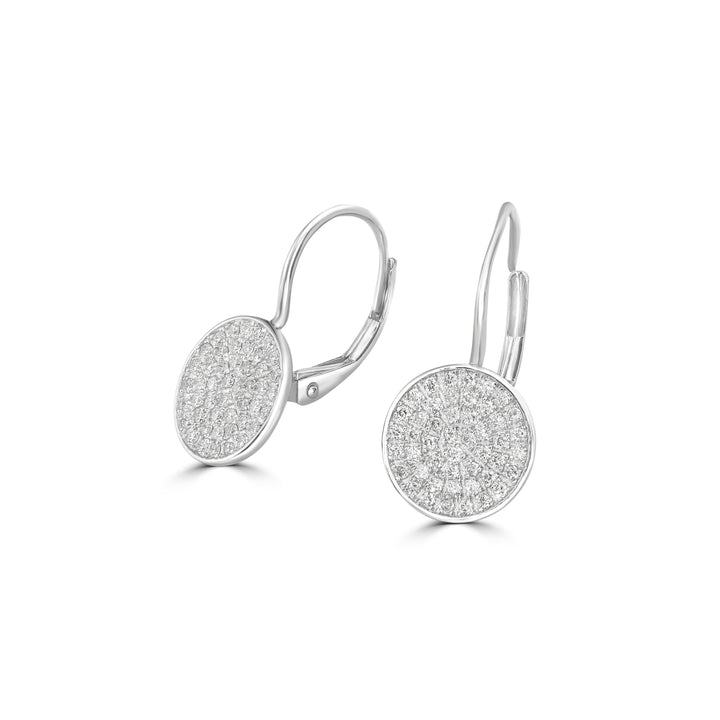 0.56 Cts White Diamond Dangle Earring in 14K White Gold