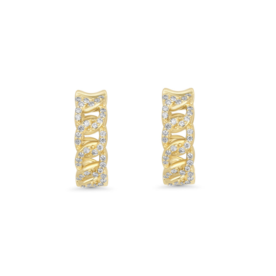 0.76 Cts White Diamond Earring in 14K Yellow Gold