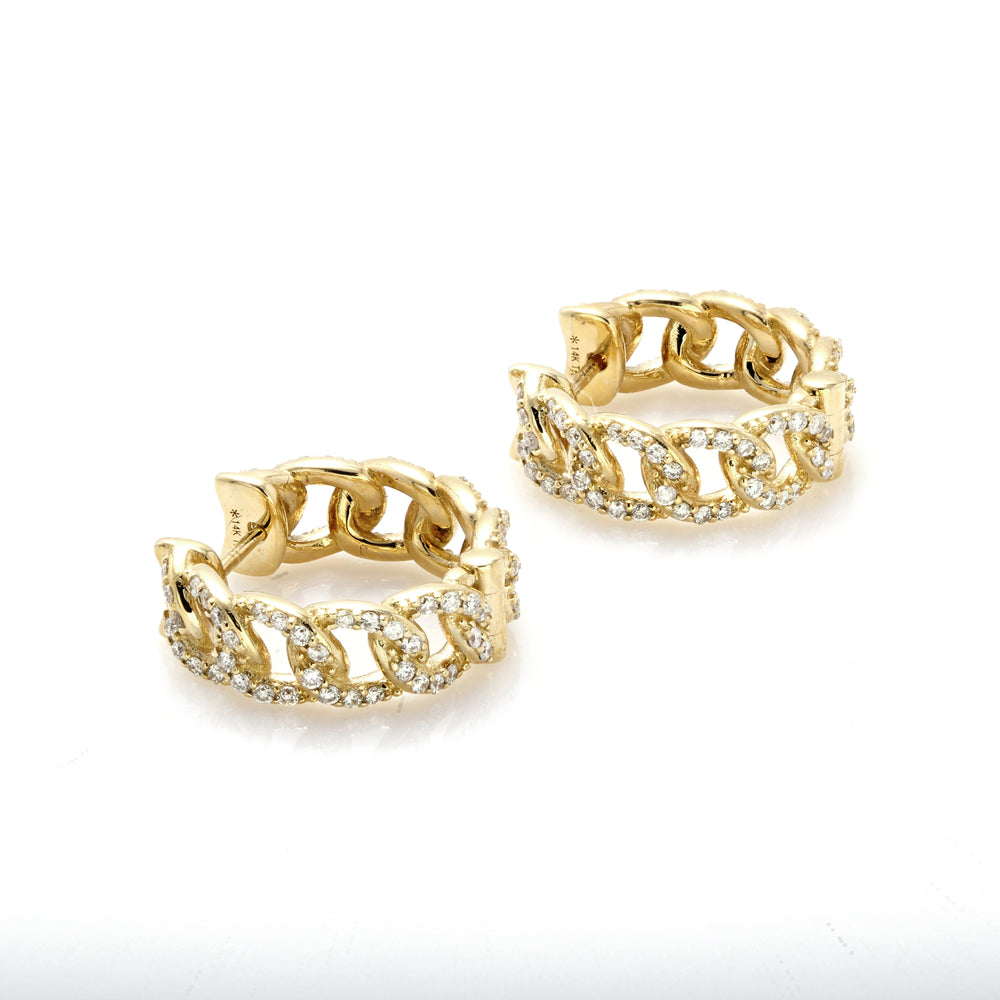 0.76 Cts White Diamond Earring in 14K Yellow Gold