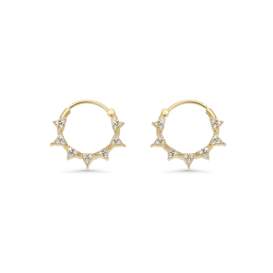 0.19 Cts White Diamond Earring in 14K Yellow Gold