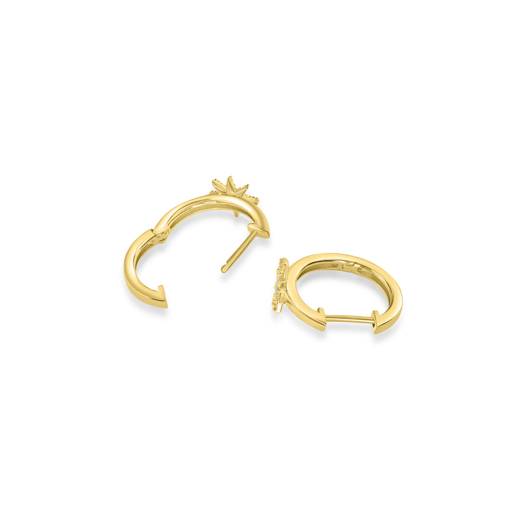 0.06 Cts White Diamond Hoop Earring in 14K Yellow Gold