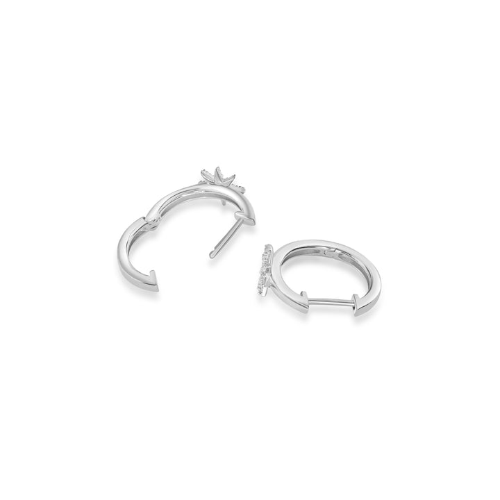 0.06 Cts White Diamond Hoop Earring in 14K White Gold