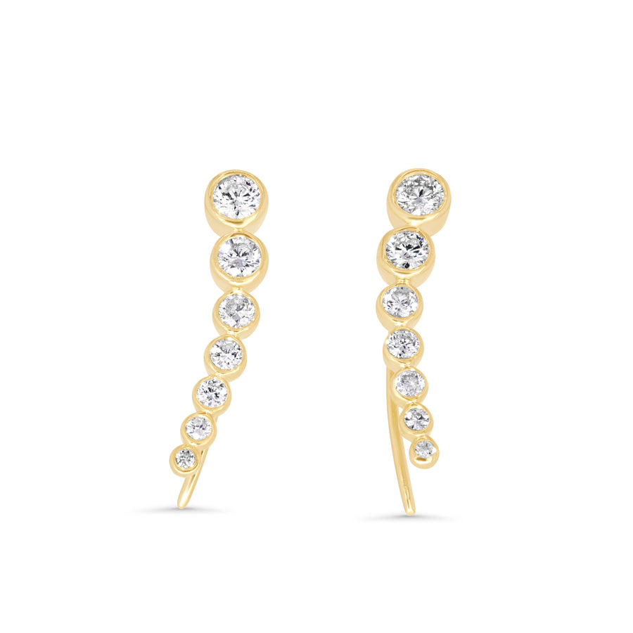 0.49 Cts White Diamond Earring in 14K Yellow Gold