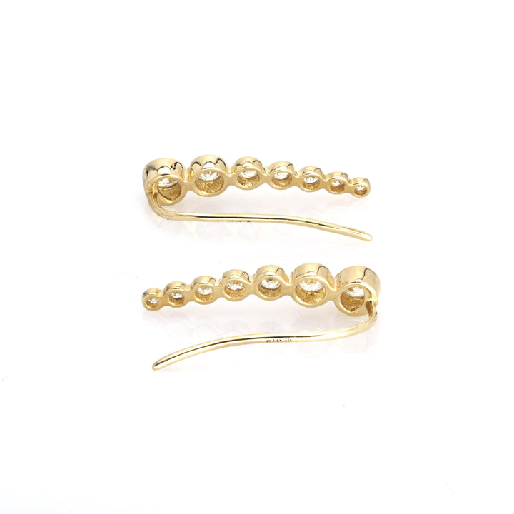 0.49 Cts White Diamond Earring in 14K Yellow Gold