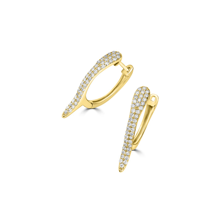 0.34 Cts White Diamond Hoop Earring in 14K Yellow Gold