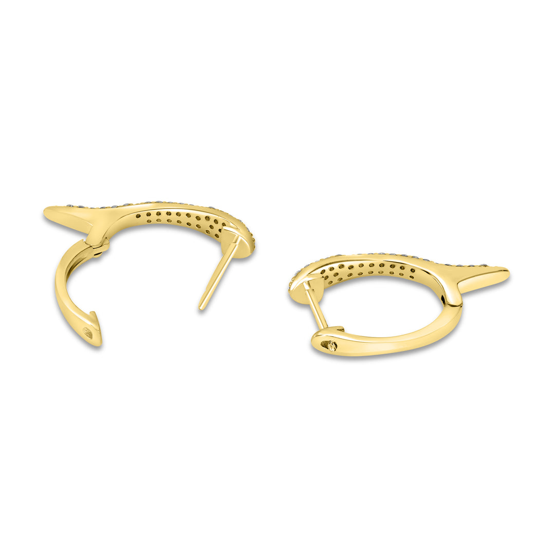 0.34 Cts White Diamond Hoop Earring in 14K Yellow Gold