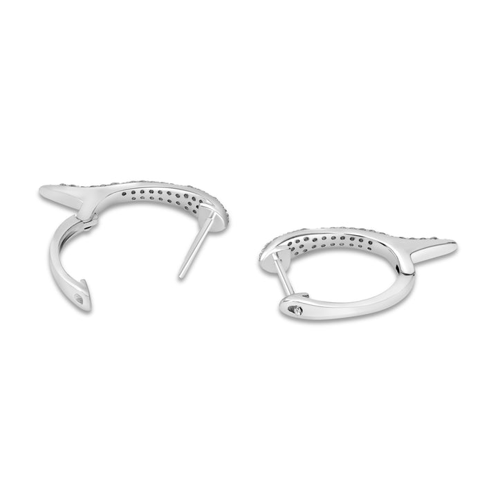 0.34 Cts White Diamond Hoop Earring in 14K White Gold