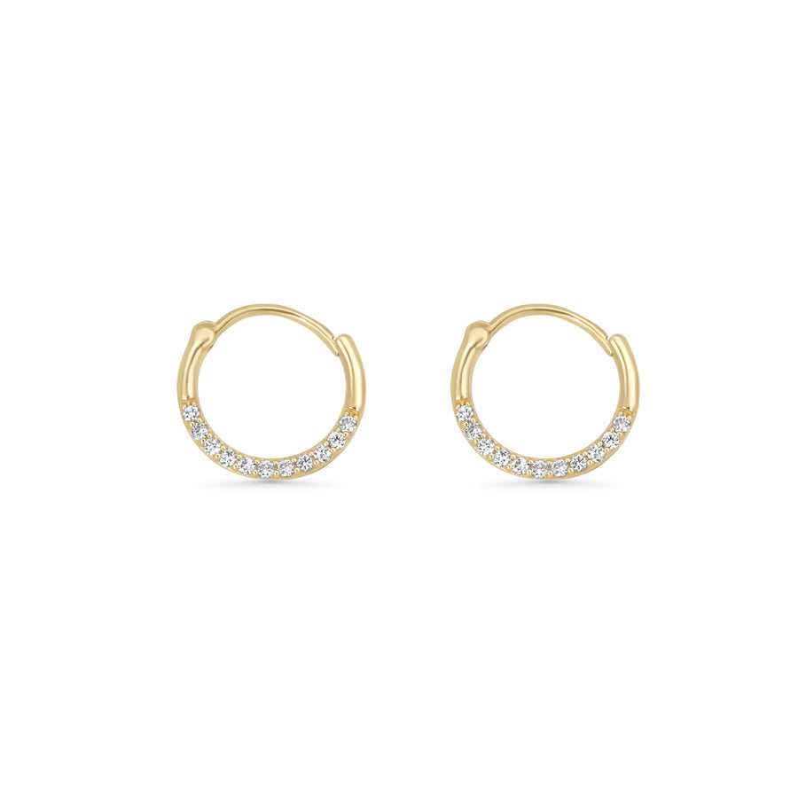 0.1 Cts White Diamond Earring in 14K Yellow Gold