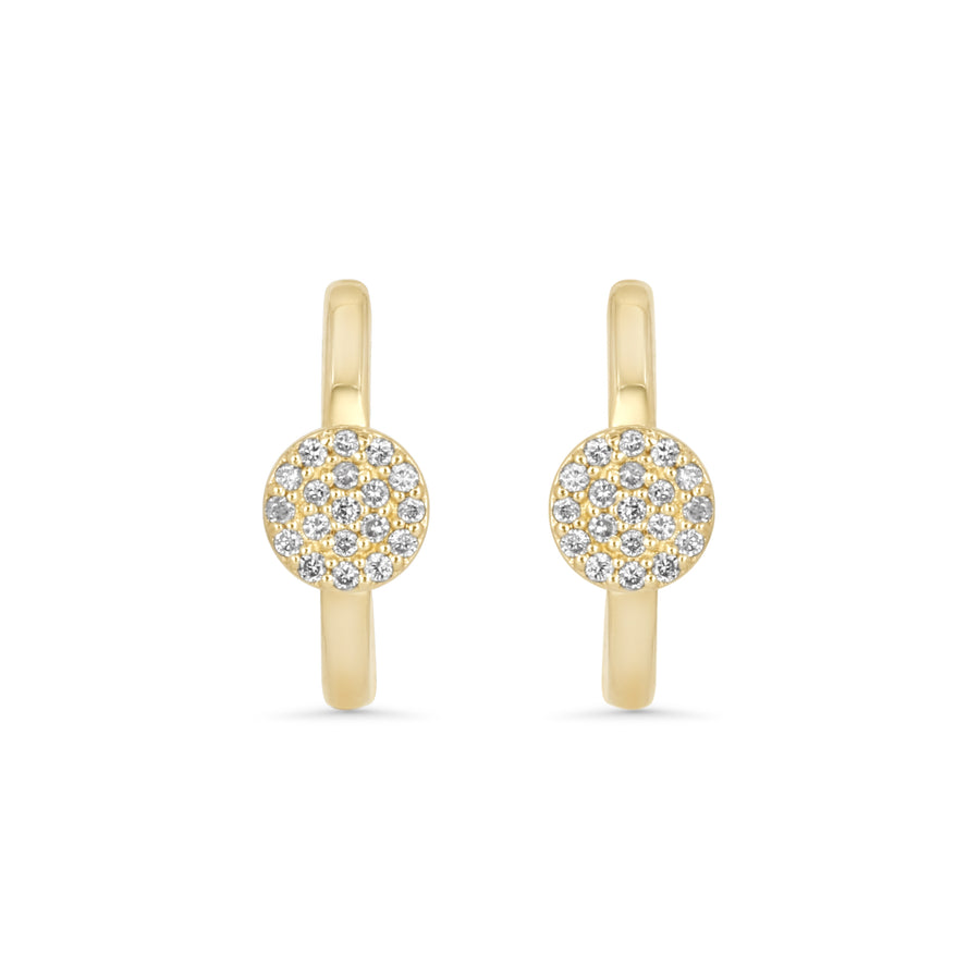 0.15 Cts White Diamond Earring in 14K Yellow Gold
