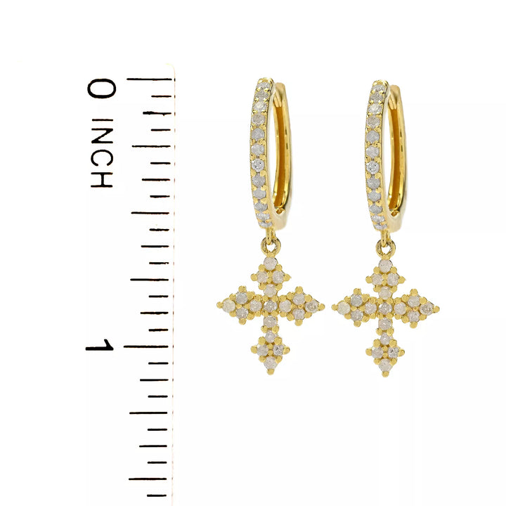 0.67 Cts White Diamond Dangle Earring in 18K Gold Plated 925 Sterling Silver