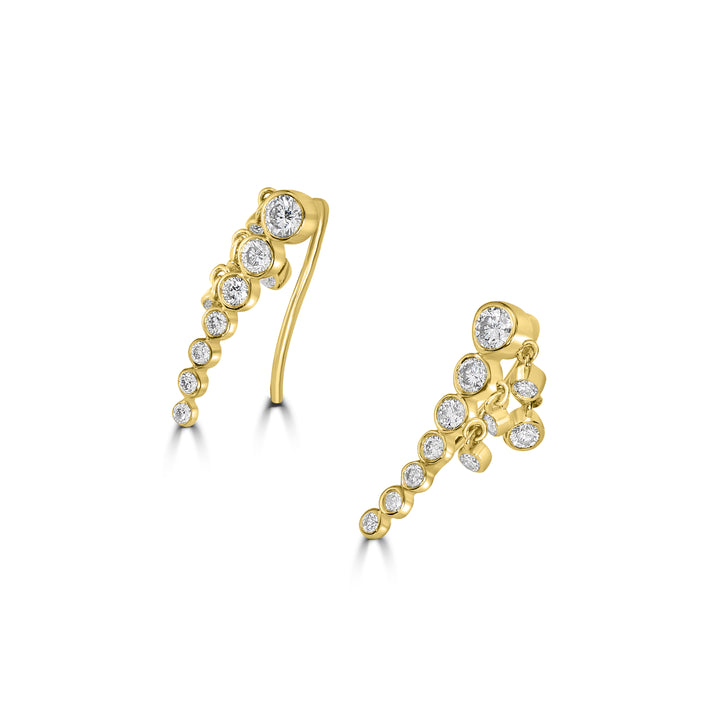 0.57 Cts White Diamond Earring in 14K Yellow Gold