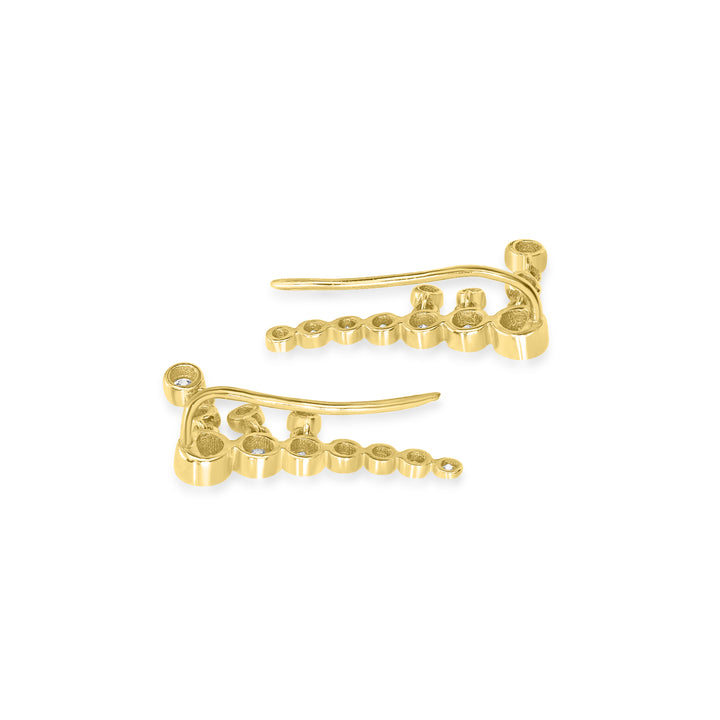 0.57 Cts White Diamond Earring in 14K Yellow Gold