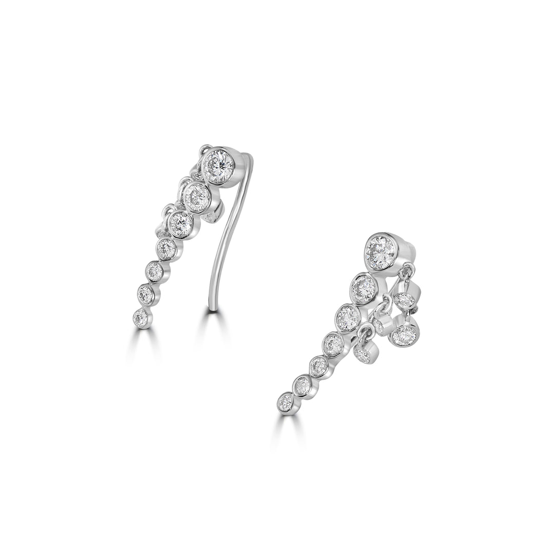 0.57 Cts White Diamond Earring in 14K White Gold