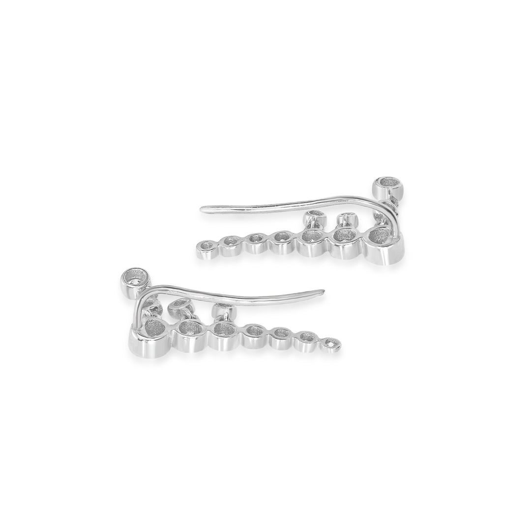 0.57 Cts White Diamond Earring in 14K White Gold