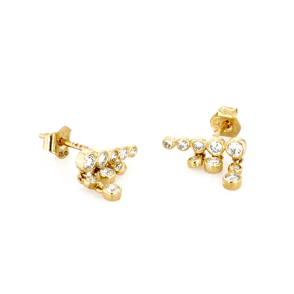 0.32 Cts White Diamond Earring in 14K Yellow Gold