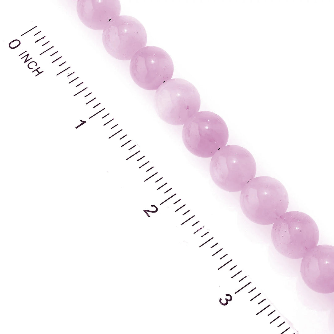 10MM Round Kunzite Bead Necklace in 18K Gold Plated Brass