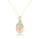 6.91 Cts White Opal and White Diamond Pendant in 14K Yellow Gold