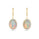 6.79 Cts White Opal and White Diamond Earring in 14K Yellow Gold