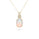 3.05 Cts White Opal and White Diamond Pendant in 14K Yellow Gold