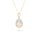 3.95 Cts White Opal and White Diamond Pendant in 14K Yellow Gold