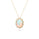 3.9 Cts White Opal and White Diamond Pendant in 14K Yellow Gold