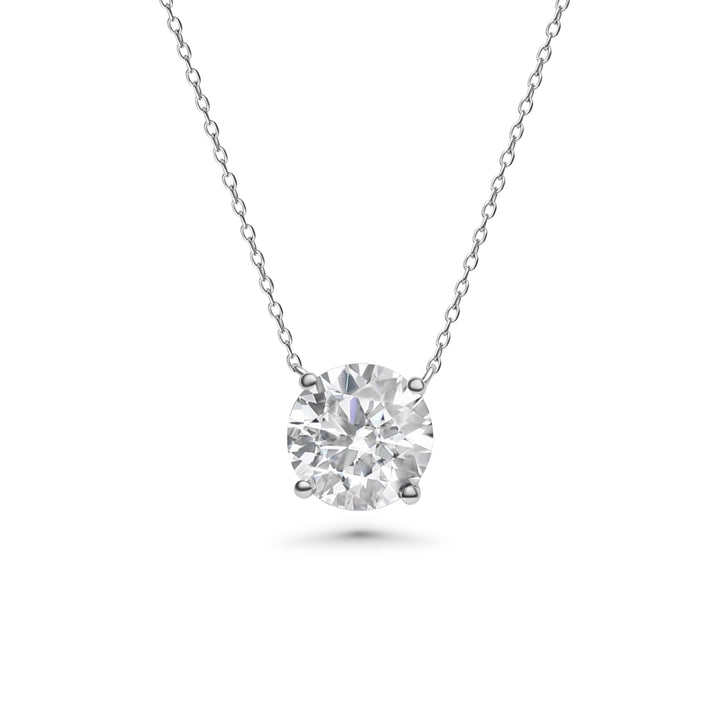 2.00 DEW Moissanite Solitaire Necklace in 14K Gold
