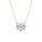 2.00 DEW Oval Shape White Moissanite Solitaire Necklace in 14K Gold