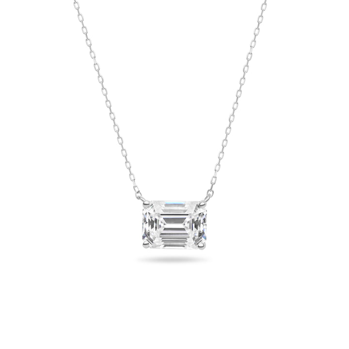 4.00 DEW Moissanite Solitaire Necklace in 14K Gold