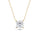 2.00 DEW Princess Cut White Moissanite Solitaire Necklace in 14K Gold