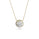 Round Moissanite Halo Necklace in 14K Yellow Gold