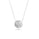 Round Moissanite Halo Necklace in 14K White Gold