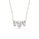 2.60 DEW Moissanite 3 Stone Necklace in 14K Gold