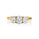 2.00 DEW White Moissanite 3 Stone Ring in 14K Gold