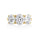 5.00 DEW White Moissanite 3 Stone Ring in 14K Gold