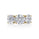 7.00 DEW White Moissanite 3 Stone Ring in 14K Gold