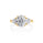 4.00 DEW White Moissanite 3 Stone Ring in 14K Gold