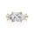 4.60 DEW White Moissanite 3 Stone Ring in 14K Gold