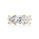 4.40 DEW White Moissanite 3 Stone Ring in 14K Gold