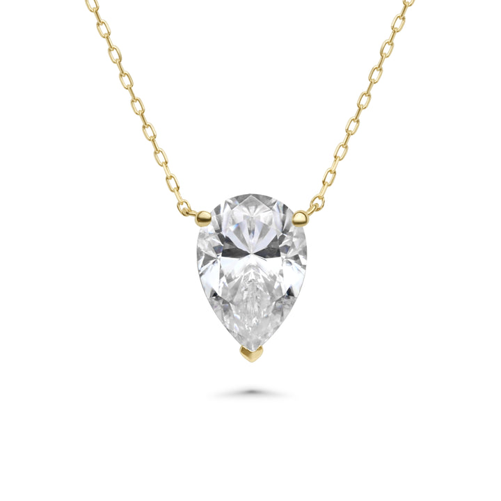 2.00 DEW Moissanite Solitaire Necklace in 14K Gold