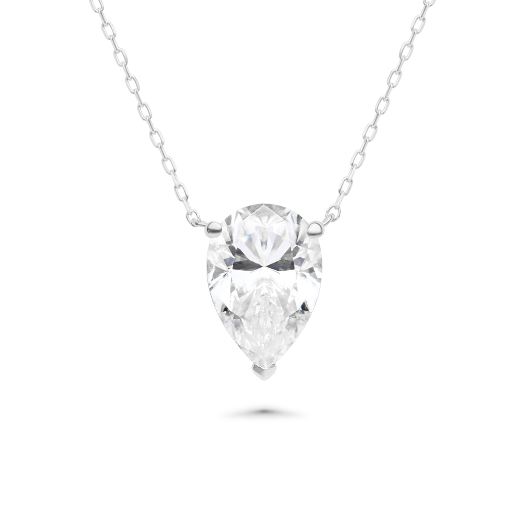 2.00 DEW Moissanite Solitaire Necklace in 14K Gold