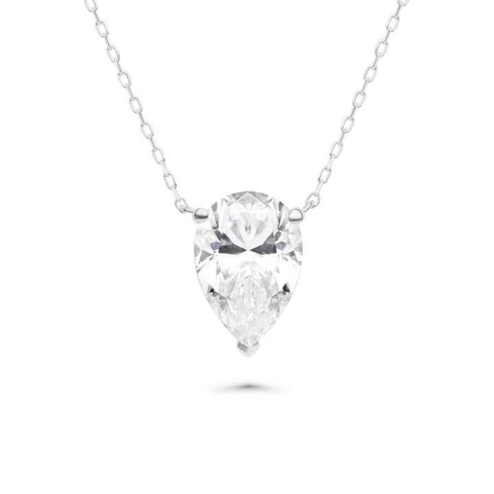 2.00 DEW Moissanite Solitaire Necklace in 14K Gold