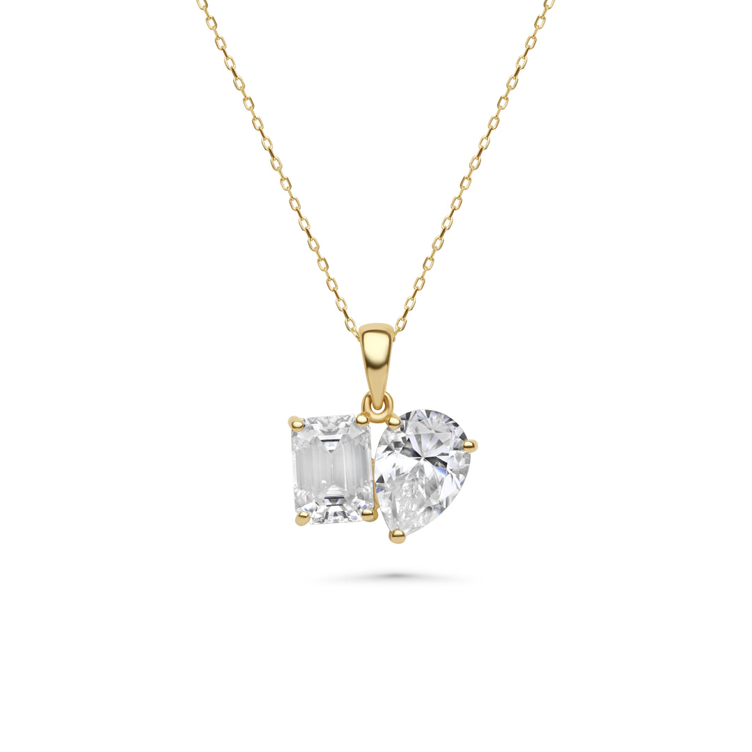 4.00 DEW White Moissanite Toi Moi Pendant in 14K Gold