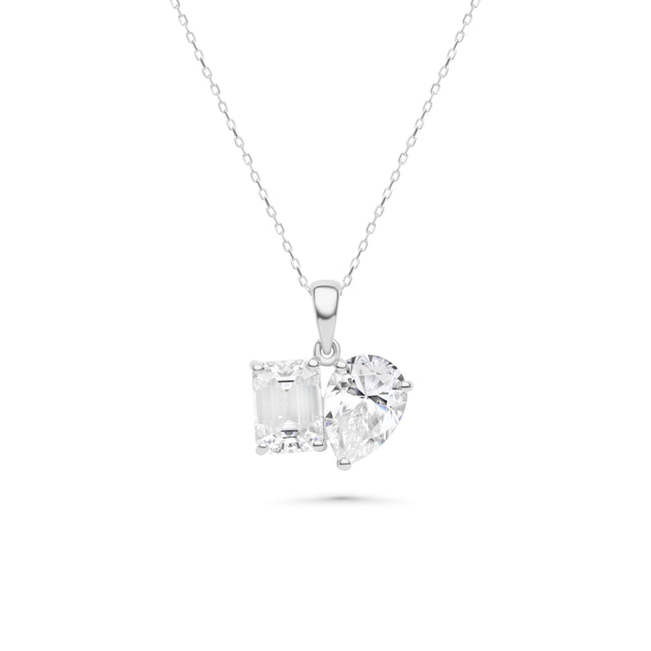 4.00 DEW White Moissanite Toi Moi Pendant in 14K Gold