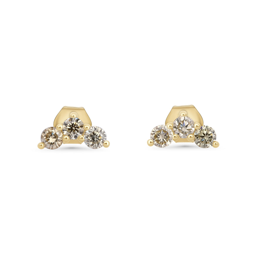 0.41 Cts Multi Color Diamond Earring in 14K Yellow Gold
