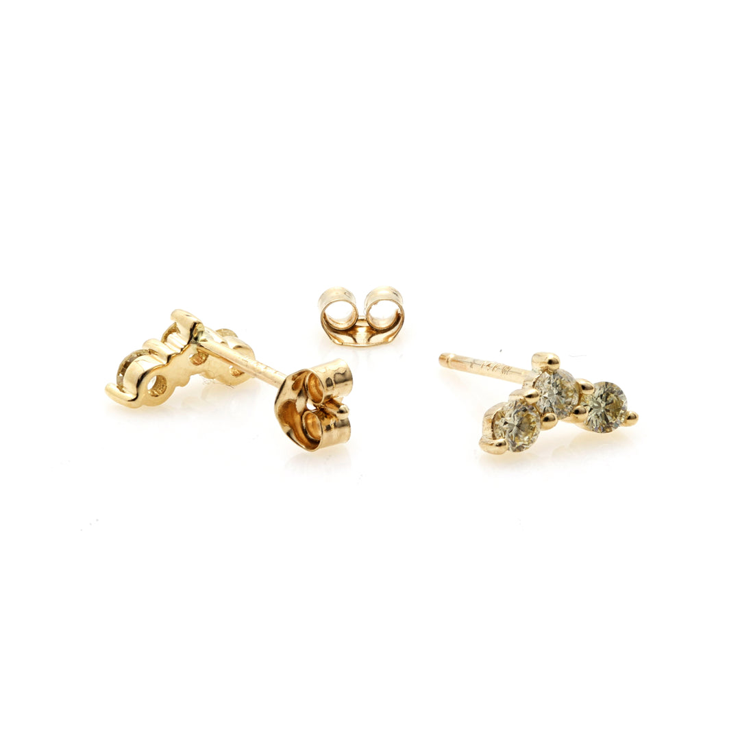 0.41 Cts Multi Color Diamond Earring in 14K Yellow Gold